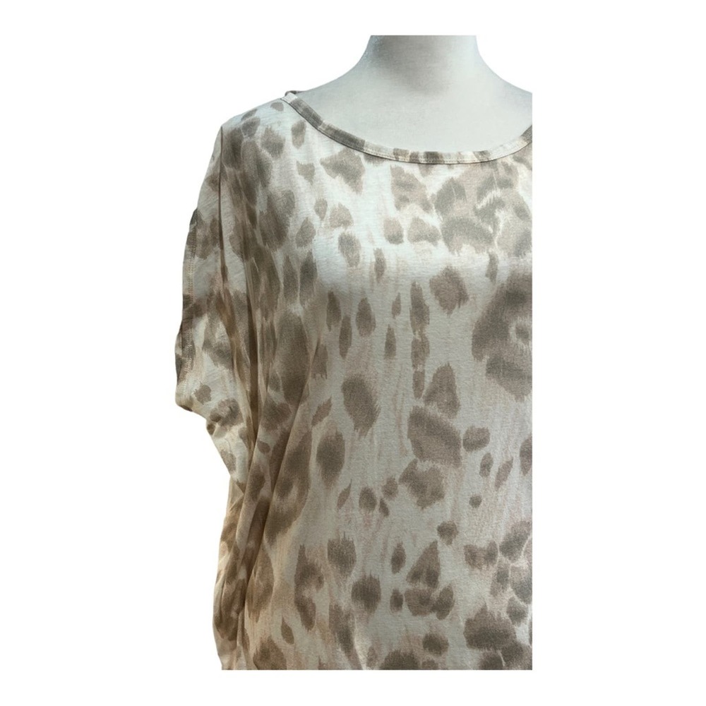 STELLA MCCARTNEY Taupe & cream Cheetah Print Tunic Top with Boat Neckline NWT M - Picture 7 of 13
